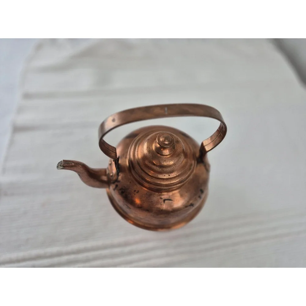 Vintage Volund‎ Copper Teapot Kettle Antique Style Patina Gooseneck Spout